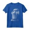 Moai indossando cuffie con cuffie - Maglietta unica per musicisti e appassionati di musica - Idea regalo creativa