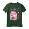 Latte alla fragola giapponese Kawaii Kanji Vaporwave Maglietta - Design Giapponese Anime Jpop - Regalo Divertente per Amanti della Cultura Nipponica