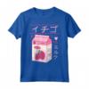 Latte alla fragola giapponese Kawaii Kanji Vaporwave Maglietta - Design Giapponese Anime Jpop - Regalo Divertente per Amanti della Cultura Nipponica