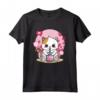 Kawaii Cat Boba Tea Bubble Tea Giapponese Cherry Blossom Anime Maglietta - Stampa Kawaii - Ideale per Amanti degli Anime