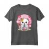 Kawaii Cat Boba Tea Bubble Tea Giapponese Cherry Blossom Anime Maglietta - Stampa Kawaii - Ideale per Amanti degli Anime