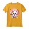 Kawaii Cat Boba Tea Bubble Tea Giapponese Cherry Blossom Anime Maglietta - Stampa Kawaii - Ideale per Amanti degli Anime