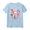 Kawaii Cat Boba Tea Bubble Tea Giapponese Cherry Blossom Anime Maglietta - Stampa Kawaii - Ideale per Amanti degli Anime