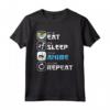 Eat Sleep Anime Repeat - Divertente Maglietta Manga Otaku con Ramen - Ideale per Appassionati di Anime e Manga