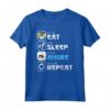 Eat Sleep Anime Repeat - Divertente Maglietta Manga Otaku con Ramen - Ideale per Appassionati di Anime e Manga
