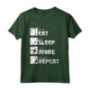 Maglietta Eat Sleep Anime Repeat - Divertente Idea Regalo in Stile Manga Giapponese - Regalo Compleanno e Natale per Amanti dell'Anime