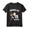 Bambino Maglia Compleanno Calcio - Adesso ho 8 anni - Maglietta per Bambini Amanti del Calcio - Ideale per Natale - Bandiera dell'Italia
