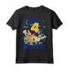 SpongeBob SquarePants It's My 4th Birthday Group Shot Maglietta - Official Apparel by Viacom - Ideal Gift for 4-Year-Old - Licensed Merchandise