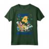 SpongeBob SquarePants It's My 4th Birthday Group Shot Maglietta - Official Apparel by Viacom - Ideal Gift for 4-Year-Old - Licensed Merchandise