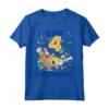 SpongeBob SquarePants It's My 4th Birthday Group Shot Maglietta - Official Apparel by Viacom - Ideal Gift for 4-Year-Old - Licensed Merchandise