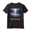 I Want To Believe UFO OVNIS Alien Cool e Divertente T-shirt 2017 - Ideale per Cacciatori di UFO e Appassionati di Fantascienza