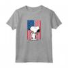 HapTiger - Snoopy Usa Bandiera Maglietta con Licenza Ufficiale - Design Grafico PPNT-0196