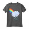 Maglietta per Bambini Arcobaleno con Nuvole di Pioggia - Leggera e Colorata - Ideale per Bambini Felici