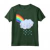 Maglietta per Bambini Arcobaleno con Nuvole di Pioggia - Leggera e Colorata - Ideale per Bambini Felici