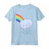 Maglietta per Bambini Arcobaleno con Nuvole di Pioggia - Leggera e Colorata - Ideale per Bambini Felici