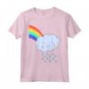 Maglietta per Bambini Arcobaleno con Nuvole di Pioggia - Leggera e Colorata - Ideale per Bambini Felici