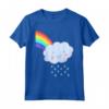 Maglietta per Bambini Arcobaleno con Nuvole di Pioggia - Leggera e Colorata - Ideale per Bambini Felici