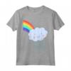 Maglietta per Bambini Arcobaleno con Nuvole di Pioggia - Leggera e Colorata - Ideale per Bambini Felici