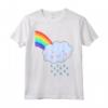 Maglietta per Bambini Arcobaleno con Nuvole di Pioggia - Leggera e Colorata - Ideale per Bambini Felici