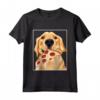 Golden Retriever che mangia - Cane con una fetta di pizza Maglietta - Ideale per gli Amanti dei Cani e della Pizza