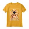 Golden Retriever che mangia - Cane con una fetta di pizza Maglietta - Ideale per gli Amanti dei Cani e della Pizza