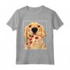 Golden Retriever che mangia - Cane con una fetta di pizza Maglietta - Ideale per gli Amanti dei Cani e della Pizza