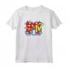 HapTiger Logo Logo a Spillo Maglietta - Merchandising Ufficiale del Canale TV Iconico - Stile Retro Anni '80