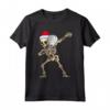 Scheletro con Racchetta Padel e Cappello Babbo Natale Maglietta - Completo Padel Natale per Appassionati di Padel Tennis