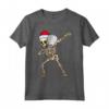 Scheletro con Racchetta Padel e Cappello Babbo Natale Maglietta - Completo Padel Natale per Appassionati di Padel Tennis
