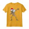 Scheletro con Racchetta Padel e Cappello Babbo Natale Maglietta - Completo Padel Natale per Appassionati di Padel Tennis