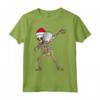 Scheletro con Racchetta Padel e Cappello Babbo Natale Maglietta - Completo Padel Natale per Appassionati di Padel Tennis