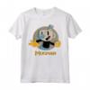 HapTiger Mugman Circle Shadow Profile Vintage Maglietta - Officially Licensed Apparel for Collectors - Retro Design