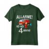 Bambino Pompiere Vigile del Fuoco - Allarme! Io Ho 4 Anni Compleanno Maglietta per Bambini Asilo - Idea Regalo Nipotino