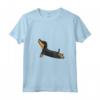 Donna Yoga Bassotto Tedesco Cane Maglietta con Collo a V - Regalo per Amanti dei Cani - Design Dachshund
