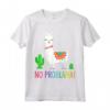Llama No Problama - Divertente Lama Gift Cactus Design Maglietta - Ideale per gli Amanti degli Animali