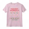 Holiday Workout Drink and Repeat Wine Lovers Christmas Maglietta - Funny Xmas Day Shirt for Wine Enthusiasts