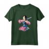HapTiger Mulan First Cut Watercolor Pose Maglietta - Officially Licensed Disney Apparel - Unique Watercolor Mulan Tee