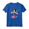 HapTiger Mulan First Cut Watercolor Pose Maglietta - Officially Licensed Disney Apparel - Unique Watercolor Mulan Tee