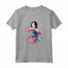 HapTiger Mulan First Cut Watercolor Pose Maglietta - Officially Licensed Disney Apparel - Unique Watercolor Mulan Tee