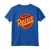 Officially Licensed HapTiger Pixar Cars Rust-eze Logo Lightning McQueen Maglietta - Vintage Car Birthday Shirt - 17PXCT00018A-001