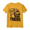Maglietta I Like Trains - T-shirt Leggera con Slogan Divertente - Ideale per Appassionati di Treni