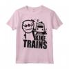 Maglietta I Like Trains - T-shirt Leggera con Slogan Divertente - Ideale per Appassionati di Treni