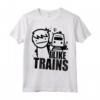 Maglietta I Like Trains - T-shirt Leggera con Slogan Divertente - Ideale per Appassionati di Treni
