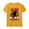 La storia di Catzilla - Gatto Giapponese Catzilla Maglietta Retro Sunset City - Regalo Divertente per Natale o Compleanno