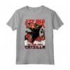 La storia di Catzilla - Gatto Giapponese Catzilla Maglietta Retro Sunset City - Regalo Divertente per Natale o Compleanno