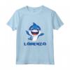 Bambino Lorenzo lo Squalo - Maglietta Nome di Battesimo Personalizzata per Bambini - Regalo Unico per Figli e Nipoti