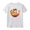 Kawaii Cute Anime Cats Otaku Ramen - Gatti Otaku Maglietta Giapponese - Regalo Unico per Amanti dei Gatti e degli Anime