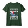Squalo Babbo Natale Bambini Ugly Christmas Maglietta - Divertente Costume Natalizio per Tutta la Famiglia - Illuminazione dell'Albero di Natale