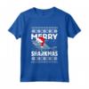 Squalo Babbo Natale Bambini Ugly Christmas Maglietta - Divertente Costume Natalizio per Tutta la Famiglia - Illuminazione dell'Albero di Natale