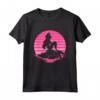 HapTiger The Little Mermaid Ariel Silhouette in Pink Maglietta - Official Princess Ariel Tee for Women, Men, Boys, and Girls